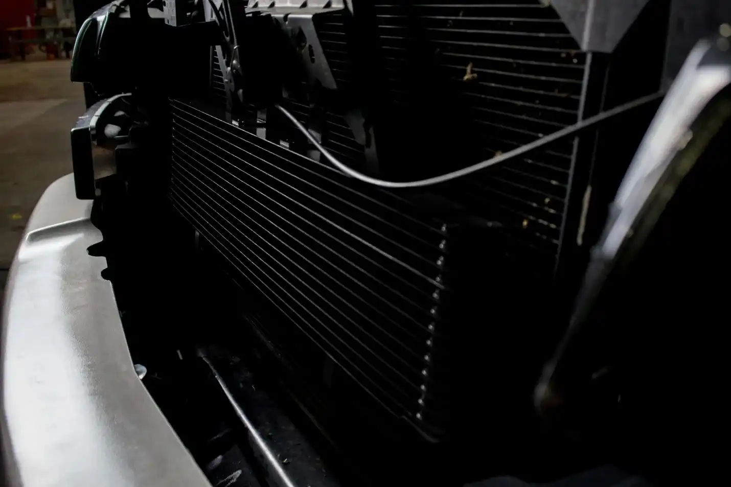 Close-up of an UltraCool cooler installed behind grille